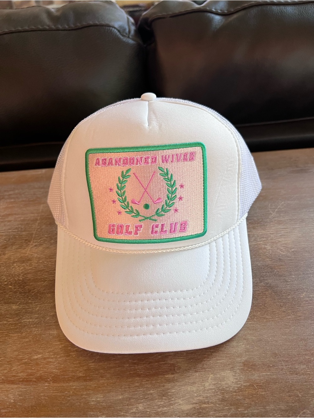 NWT White Trucker Hat Cap ‘ Abandoned Wives Golf Club ‘ Funny Cute